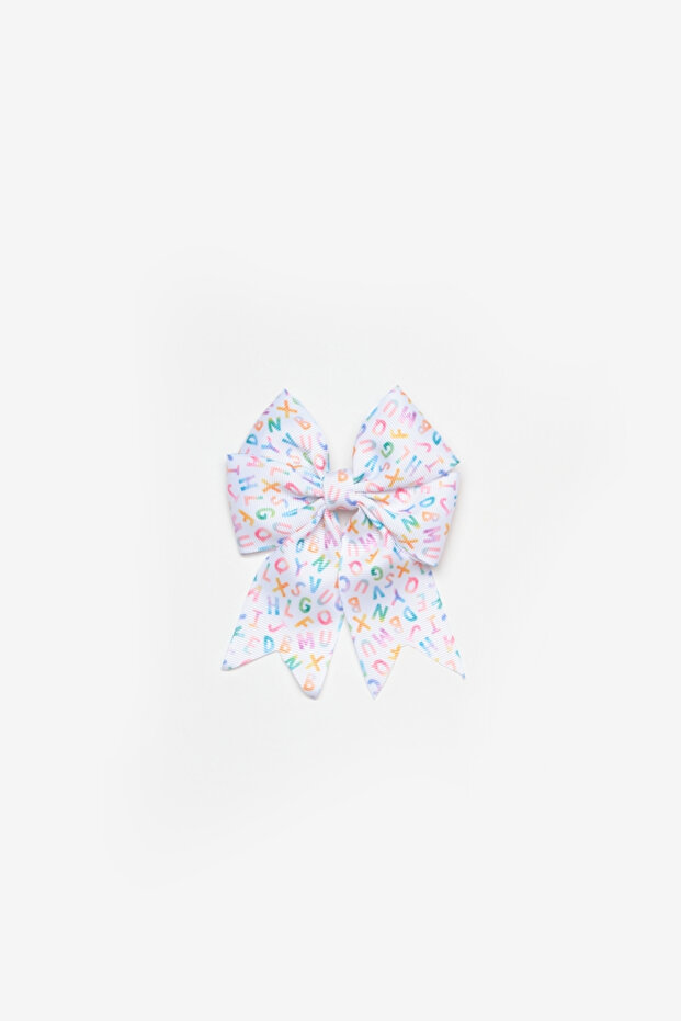 White Letter Printed Girl's Clip Buckle