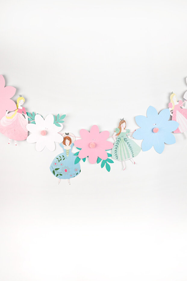 Çok Renkli Prenses ve Çiçek Banner - 1