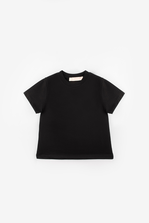 Siyah Penye Basic Çocuk Tişört - 1