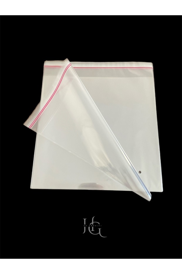 50 Adet 26x42 Cm Bantlı Yapışkanlı Şeffaf Opp Jelatin Poşet, Şeffaf Poşet ( 26x37+5 Cm) - 5