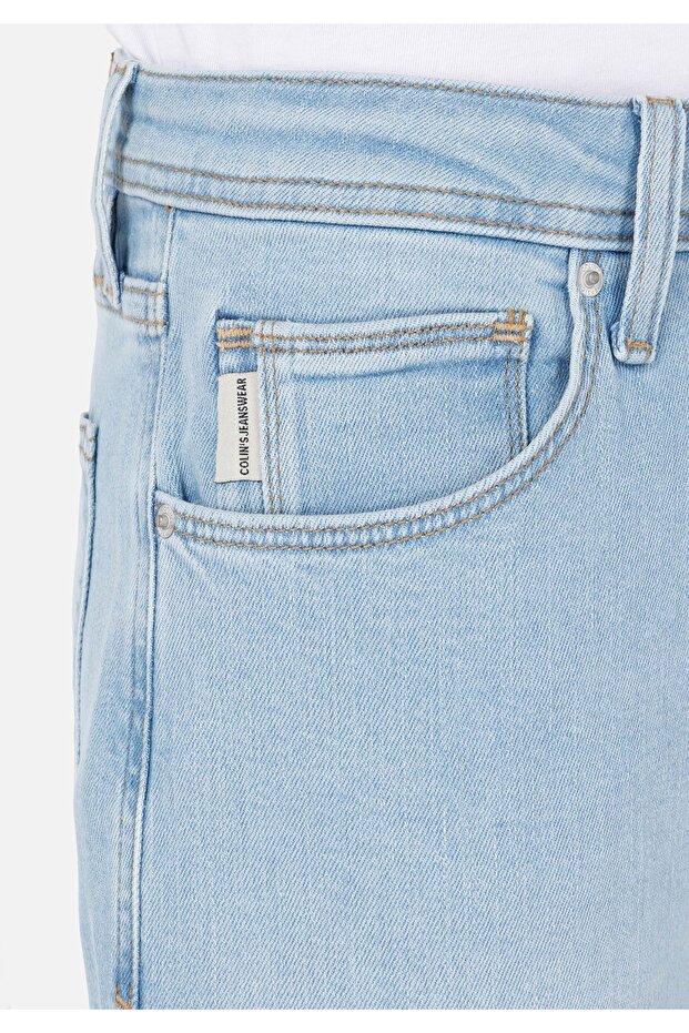 Regular Fit Erkek Açik İndigo Jean Pantolon - 5