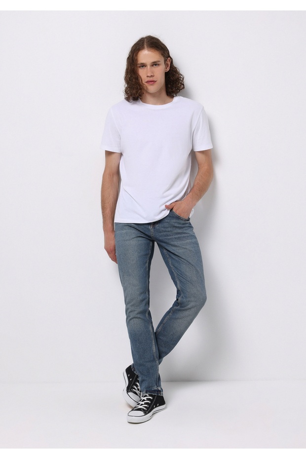 Straight Fit Men's Indigo Jean Trousers