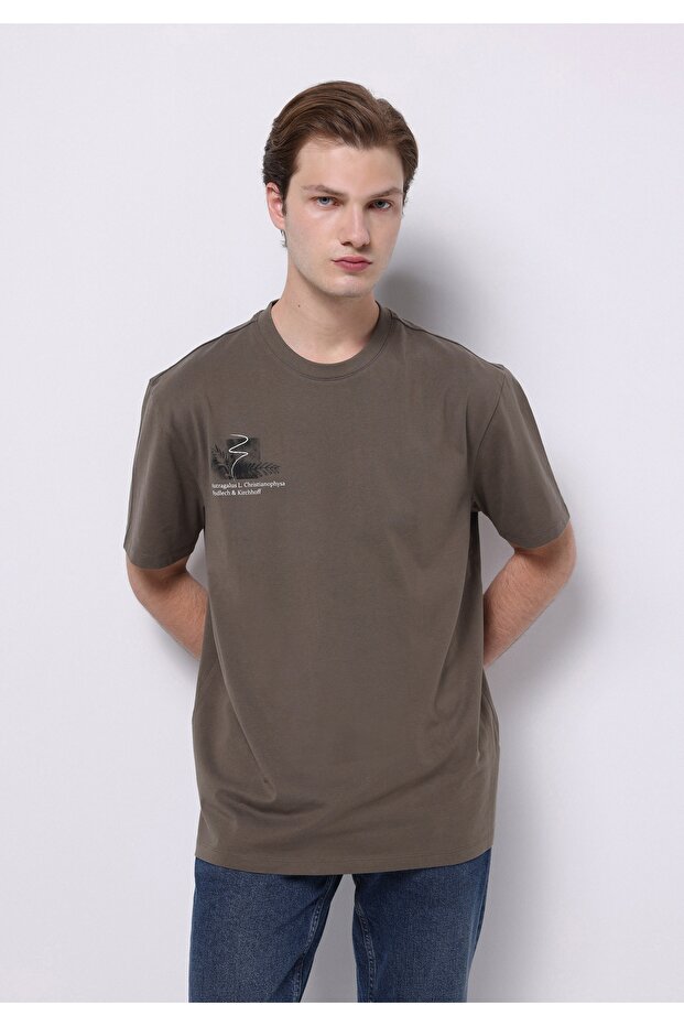 Comfort Fit Round Neck Plain Men's Green Short Sleeve T-Shirt