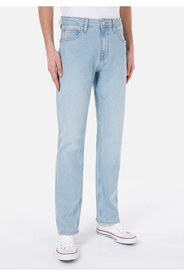 Regular Fit Erkek Açik İndigo Jean Pantolon - 4