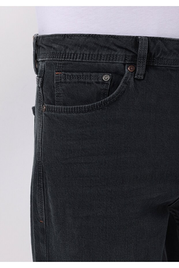 Regular Fit Erkek Koyu İndigo Jean Pantolon - 5