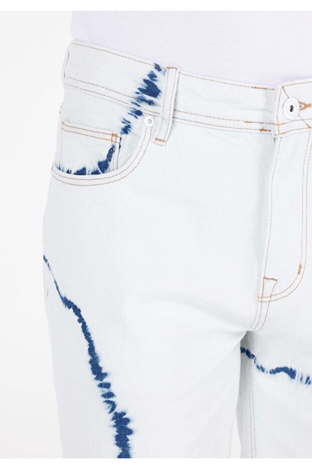 Regular Fit Orta Bel  Erkek Natural Jean Şort - 5