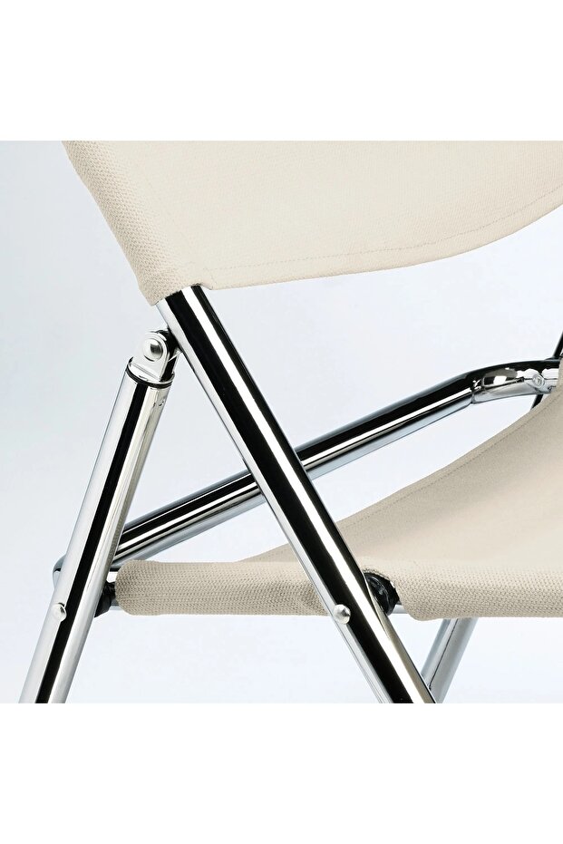 katlanır sandalye, paslanmaz çelik-bej - 6