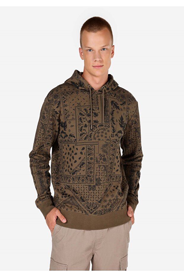 Regular Fit Erkek Yeşil Sweatshirt - 1