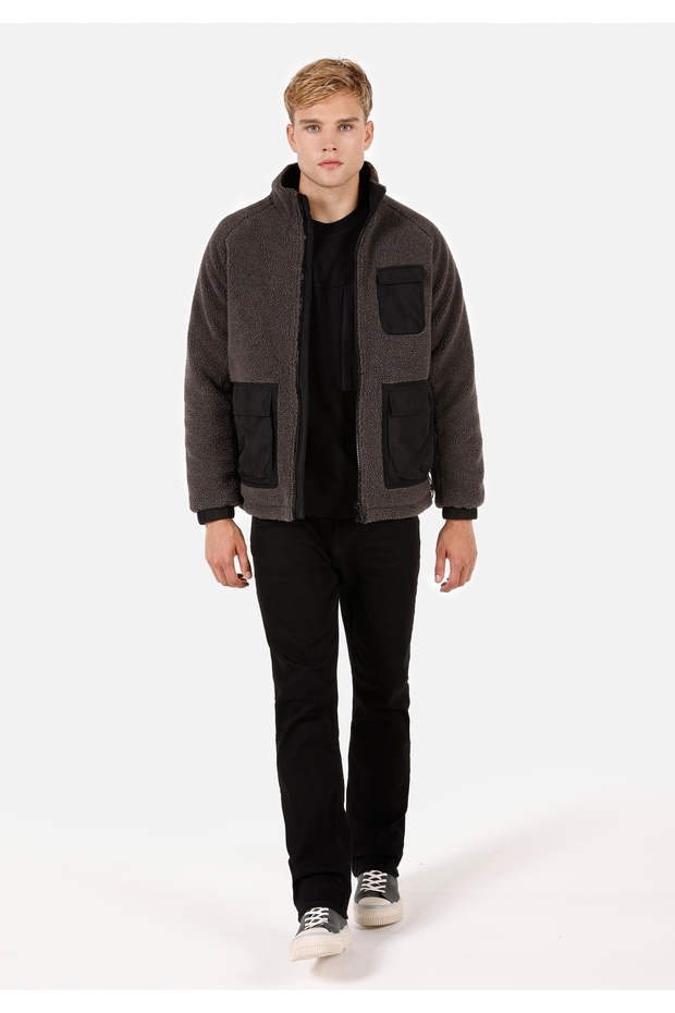 Regular Fit Erkek Gri Mont - 3