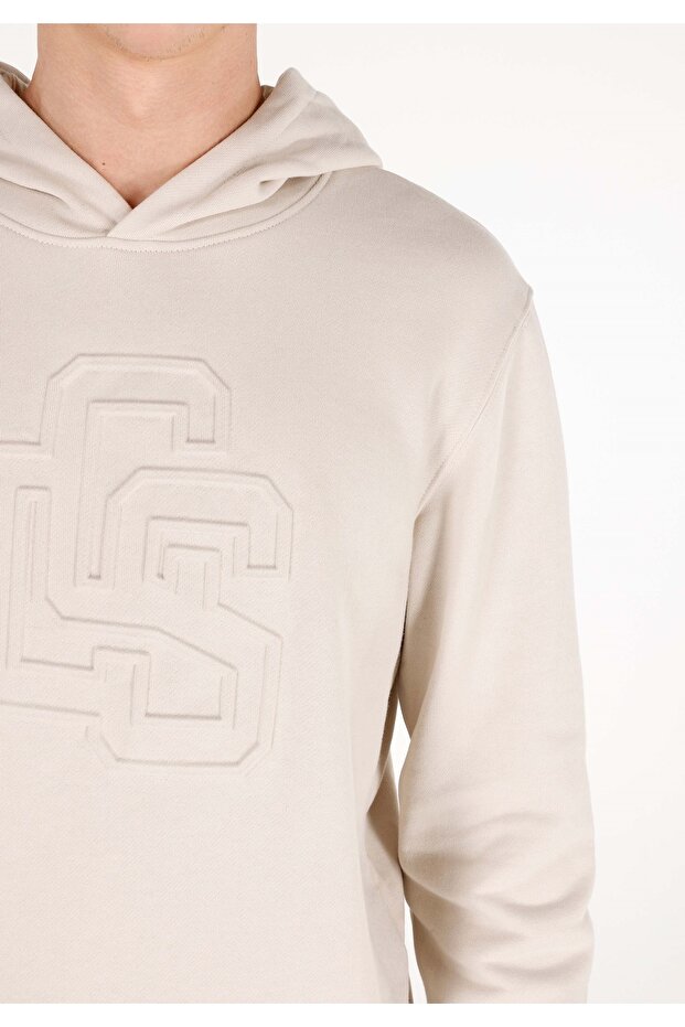 Regular Fit Erkek Örme Bej Sweatshirt - 5