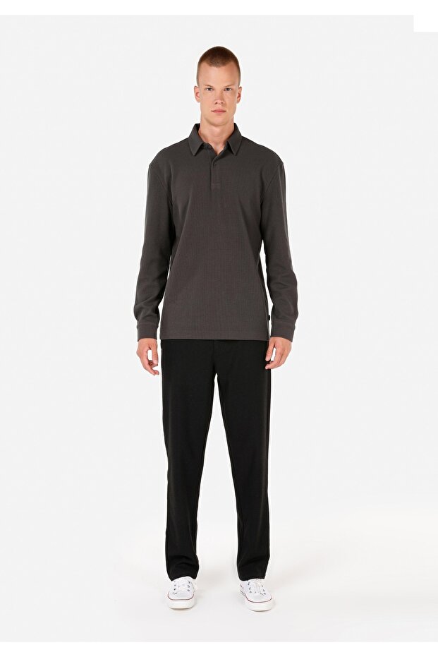 Antrasit Erkek Tshirt U.kol - 3