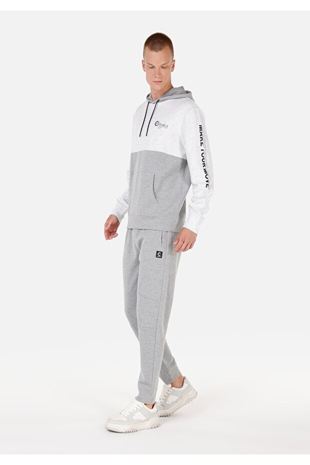 Regular Fit Orta Bel Erkek Gri Eşofman Altı - 5