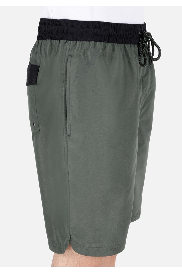 Slim Fit Erkek Yeşil Deniz Şortu - 5