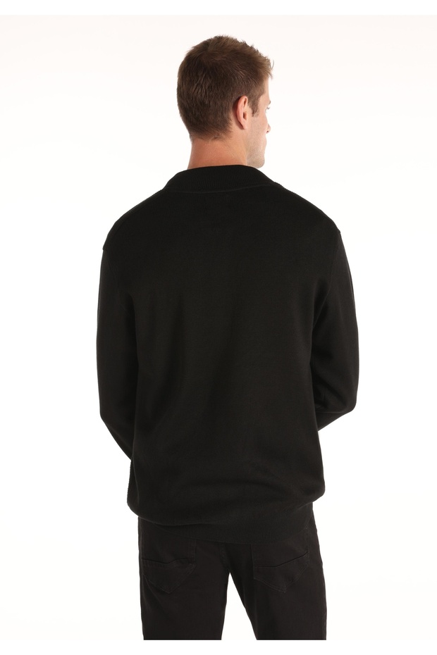 Regular Fit Erkek Siyah Hırka - 2