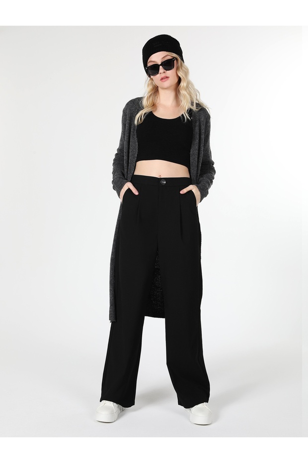 Regular Fit Kadın Antrasit Hırka - 3