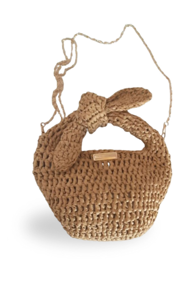 Fyonklu Hasır Omuz Çantası - 4