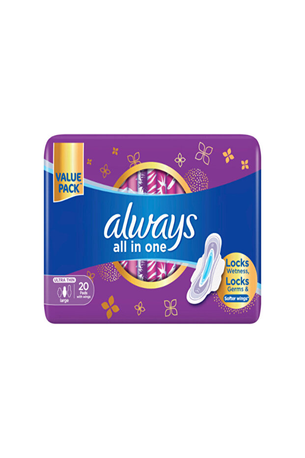 All in One Ultra Thin Large Sanitary Pads with Wings, 20pcs – 28cm Comfort