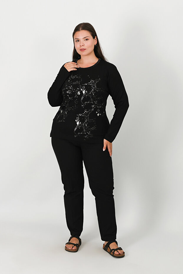 بلوزة قطن ممشط مطبوعة - 2