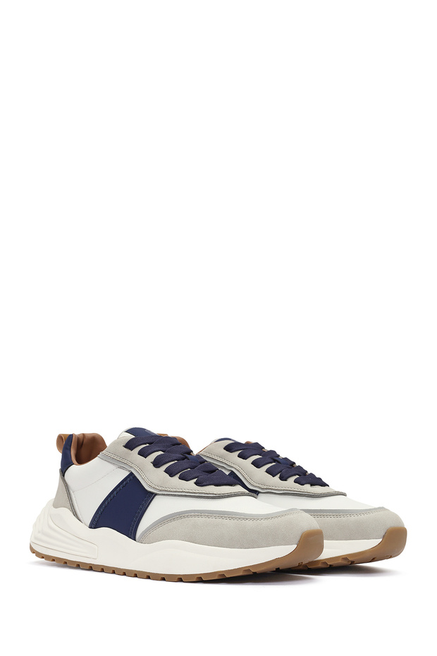 ACBC x DERİMOD Erkek Bej Bağcıklı Kalın Tabanlı Sneaker 25SFD78066F - 3