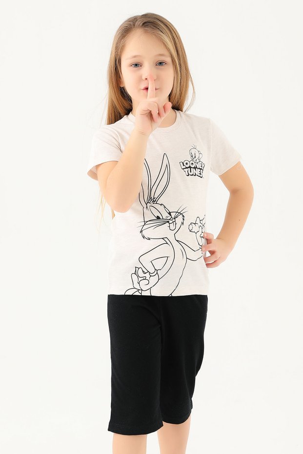L1588-2 Kids Cream Melange T-Shirt