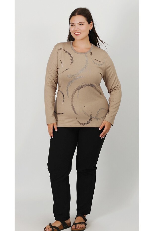 بلوزة قطن ممشط مطبوعة - 2