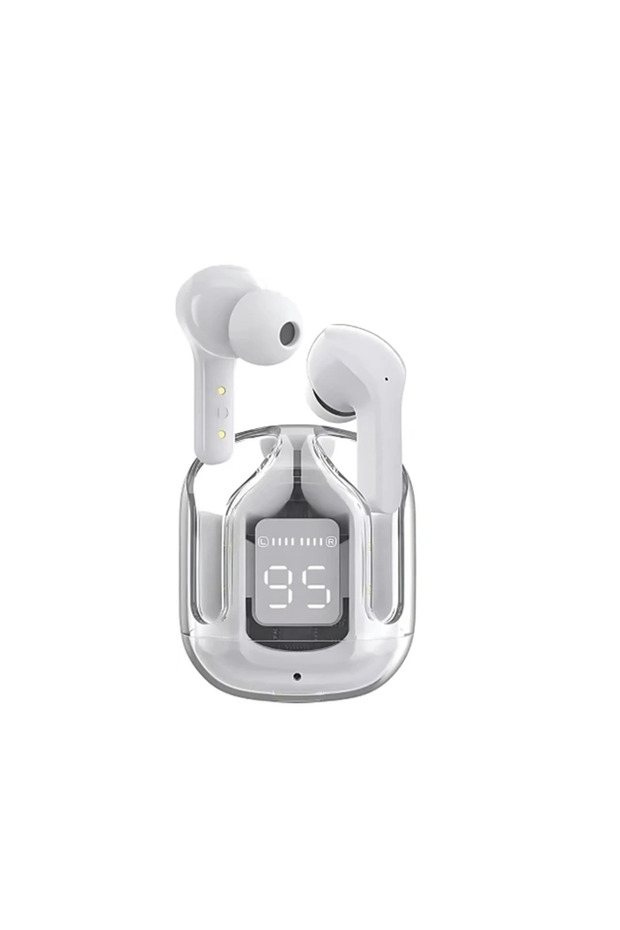 Bluetooth Kulaklık Kadın Erkek ios Android Uyumlu Dokunmatik Stereo Şeffaf LED Ekran Extra Bass TWS - 1