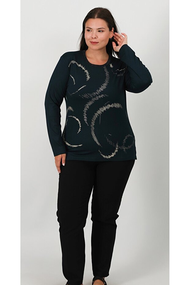 بلوزة قطن ممشط مطبوعة - 3