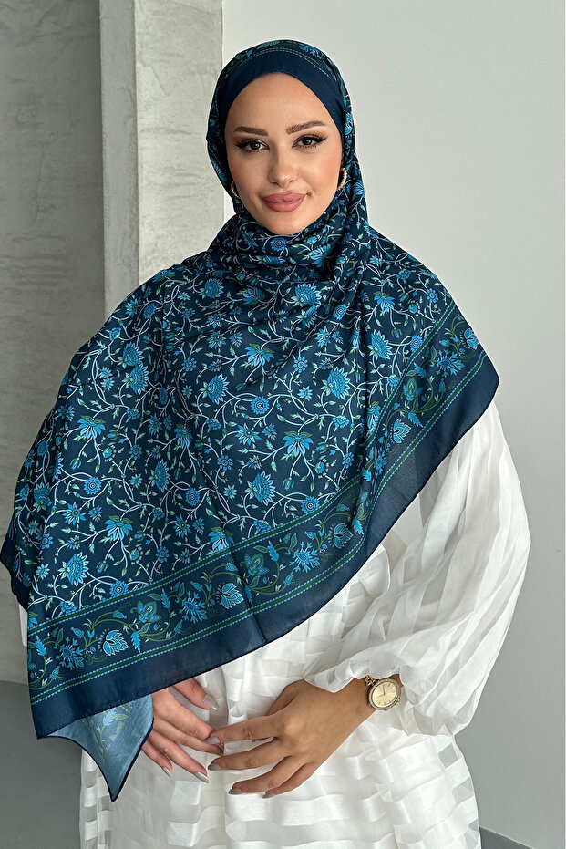 شال قطني ناعم منقوش عرقيًا أصلي - 1