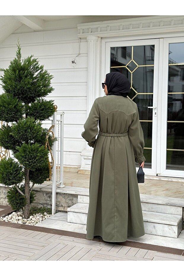 Stamped Flared Coat - 6