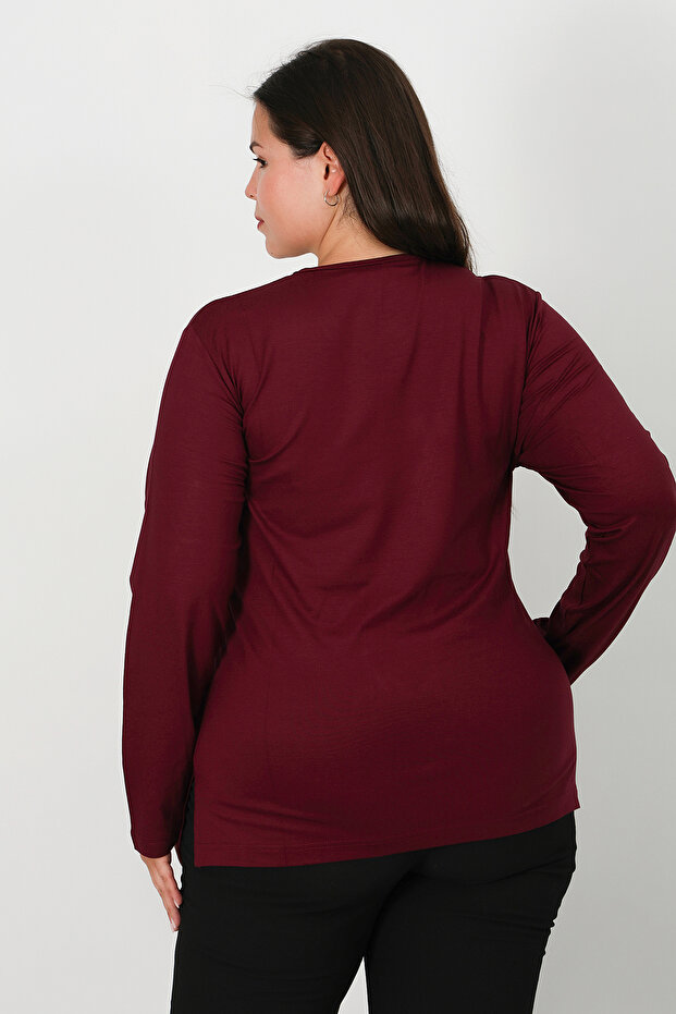 Baskılı Penye Bluz - 5