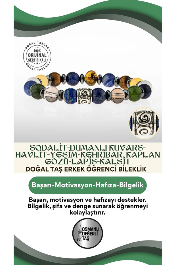 Certified Male Student Success Motivation Memory Bracelet