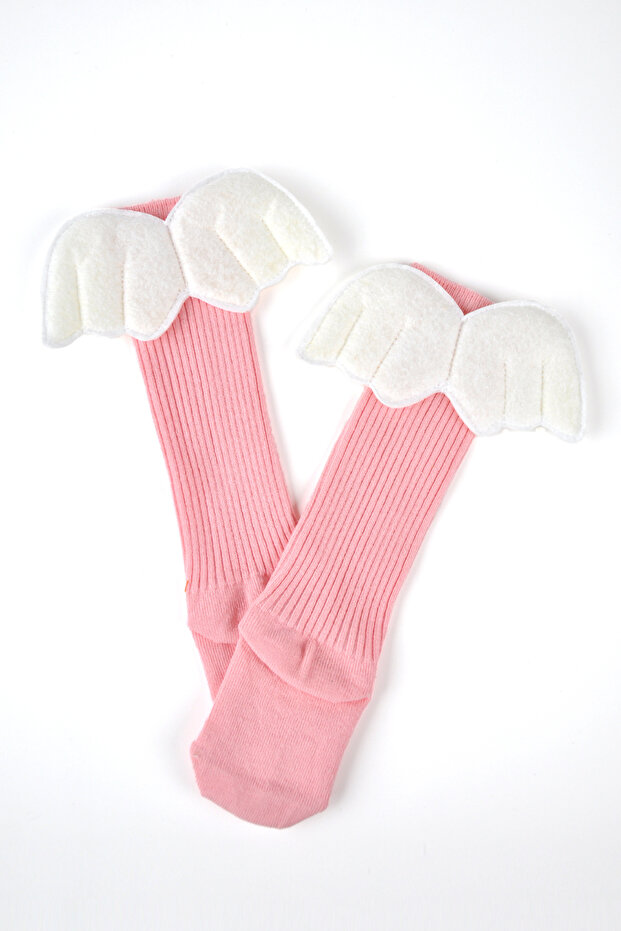 Somon Kanatlı Kız Çocuk Çorap - 1