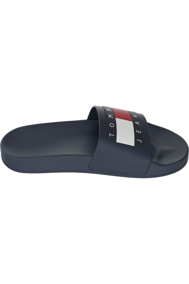 Women's Brand Logo Rubber Sole Comfortable Navy Blue Slippers En0En02115 C1G
