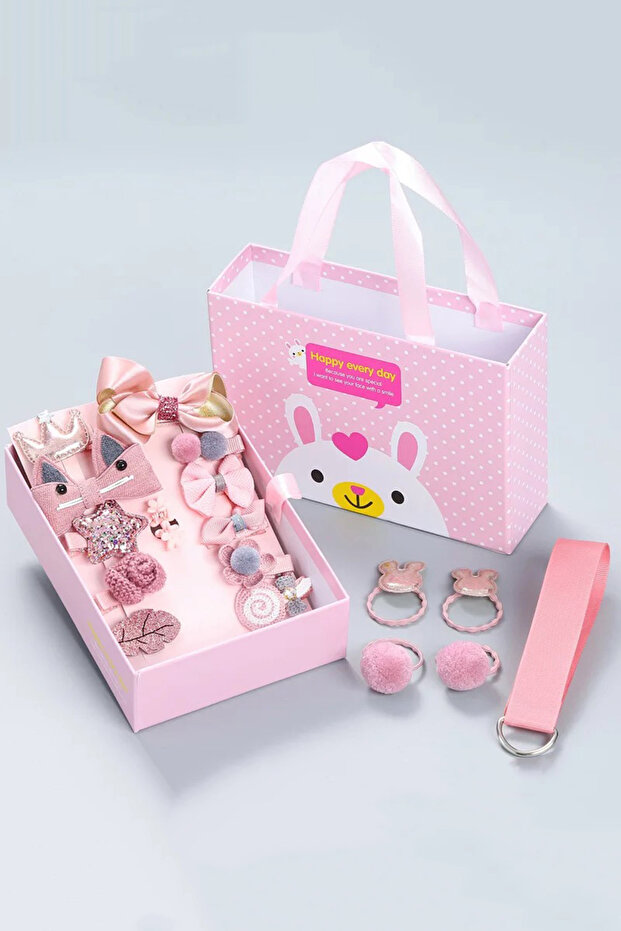 Gülkurusu 18'li Kutulu Kız Çocuk Toka Set - 1