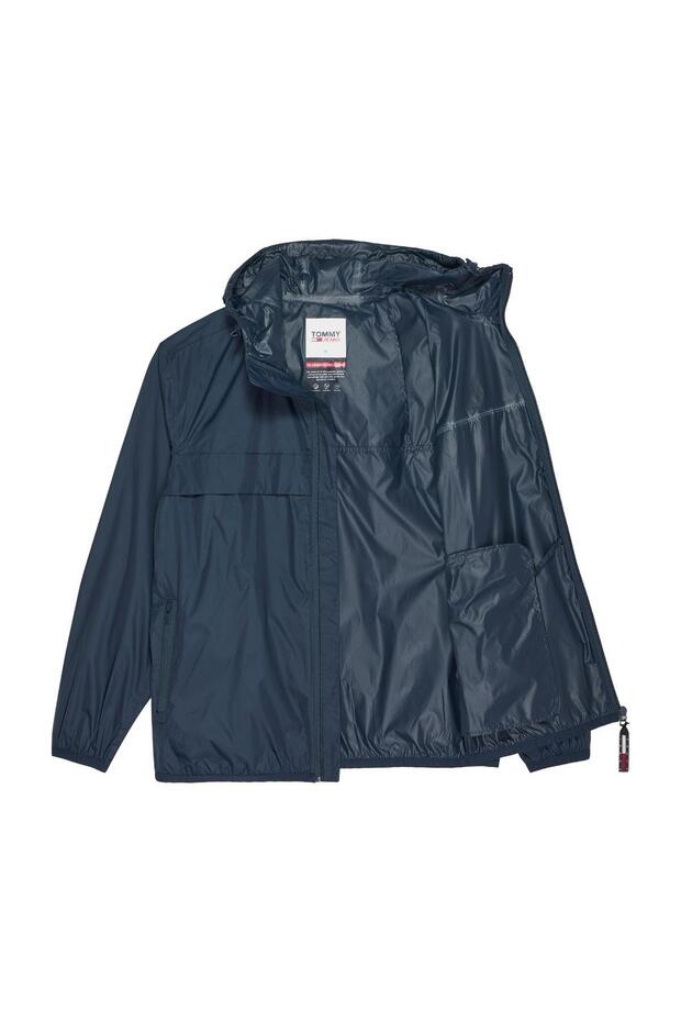 Męska bluza z logo marki, zapinana na suwak, z elastycznymi mankietami i obszyciem, wodoodporna, z wysokim kołnierzem i kapturem, rozmiar L - 3