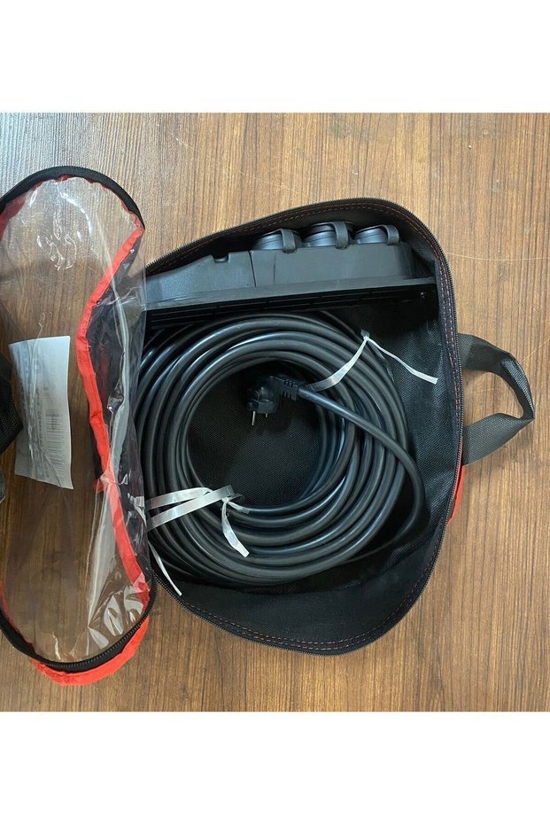 20 Meters - Bagged Model - 3-Plug Socket 3X2.5Mm Electrical Mobile Extension Cable Rubber Socket