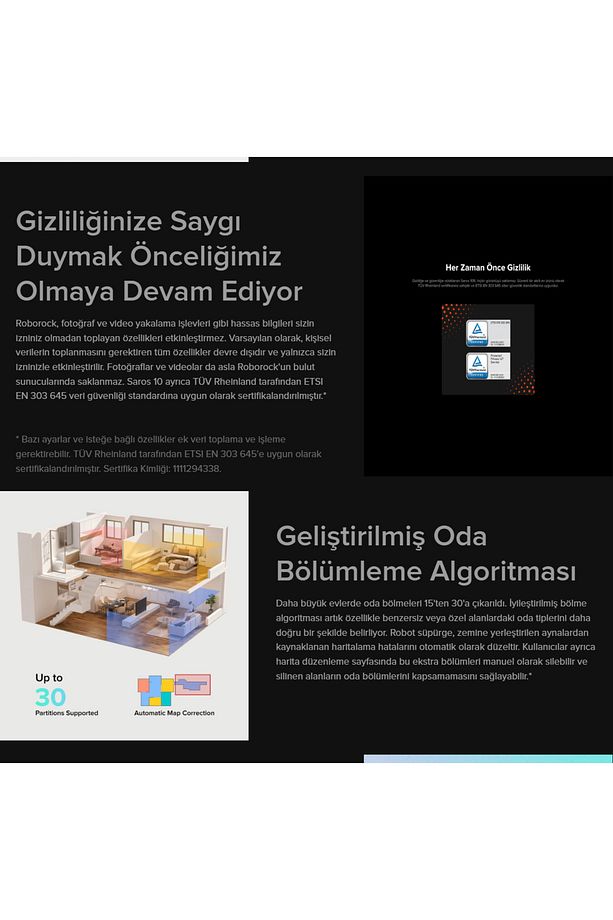22.000Pa Emiş Gücü, Engel Algılama, Dolaşmayan Ana Fırça - 6