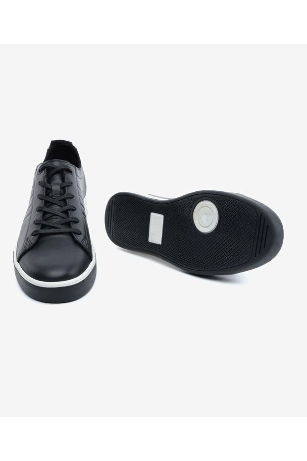 Erkek Siyah Hakiki Deri Sneaker Ayakkabı 5Y1SA13292L - 6