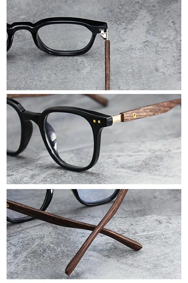 Ahşap Gözlük (Siyah) - 5