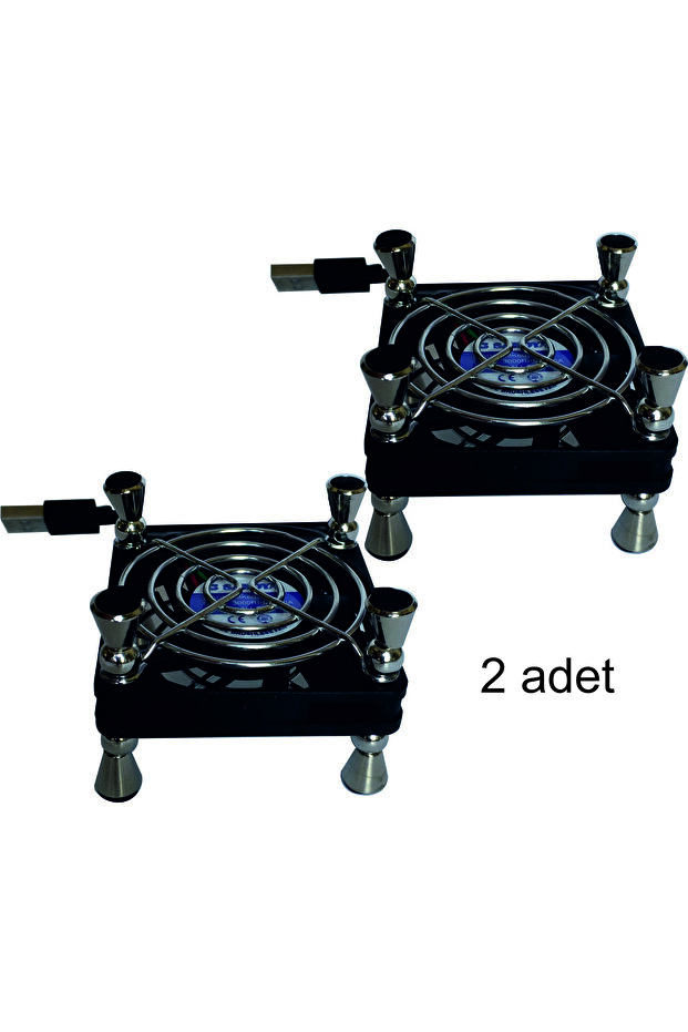 SAKOYA Usb Fan 80x80x45 Ayaklı Telli 2 Adet Laptop, Modem, Tv Soğutucu Dubal Ball Bearing Sessiz 3000 Rpm