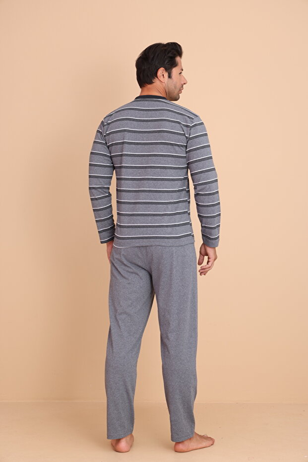 Brink Regular Gri Erkek Uzun Kol Pijama Takımı - 6