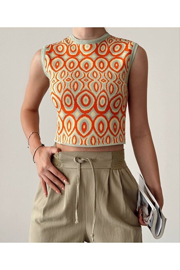 Renkli Tarz Kadın Triko - 3