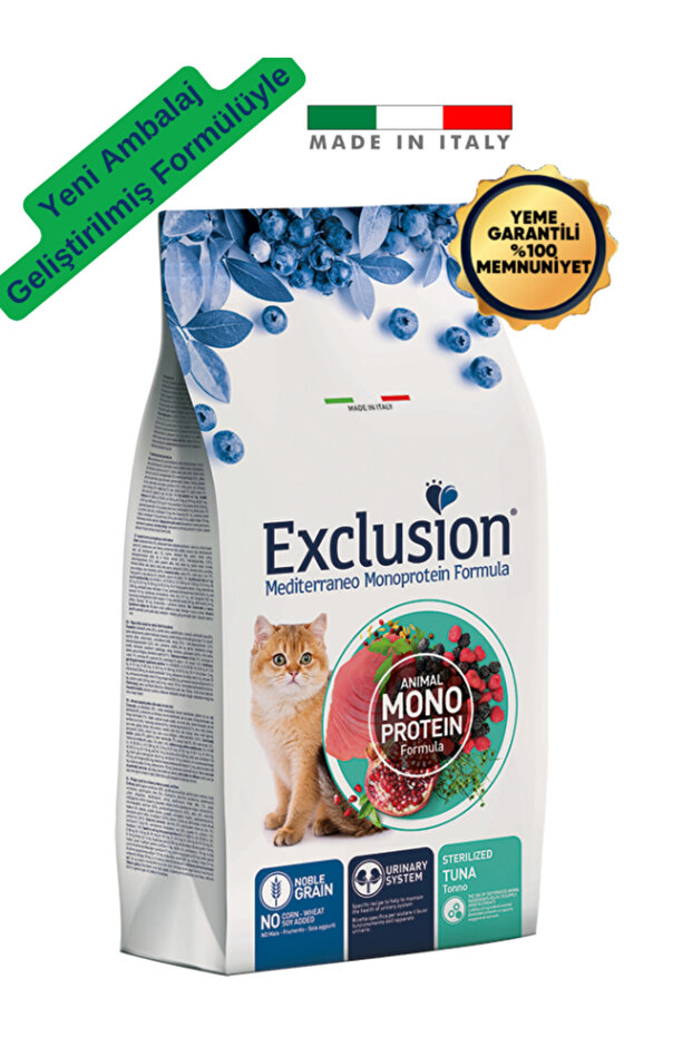 Exclusion Monoprotein Ton Balıklı Ve Narlı Düşük Tahıllı Kısırlaştırılmış Kedi Maması 1,5kg