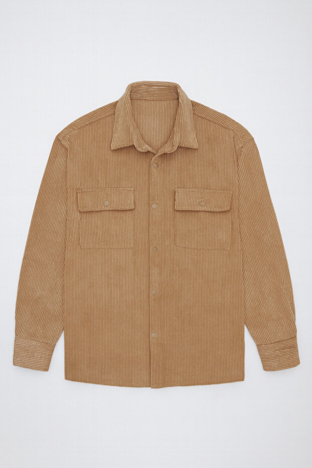 Haven Erkek Oversize Kalın Kadife Gömlek - 3