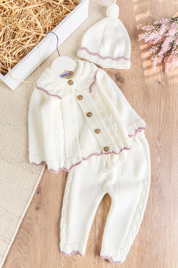 Knitwear Winter Cardigan Baby Girl Set