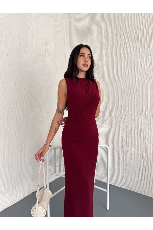 Drapeli Abiye Elbise - 1