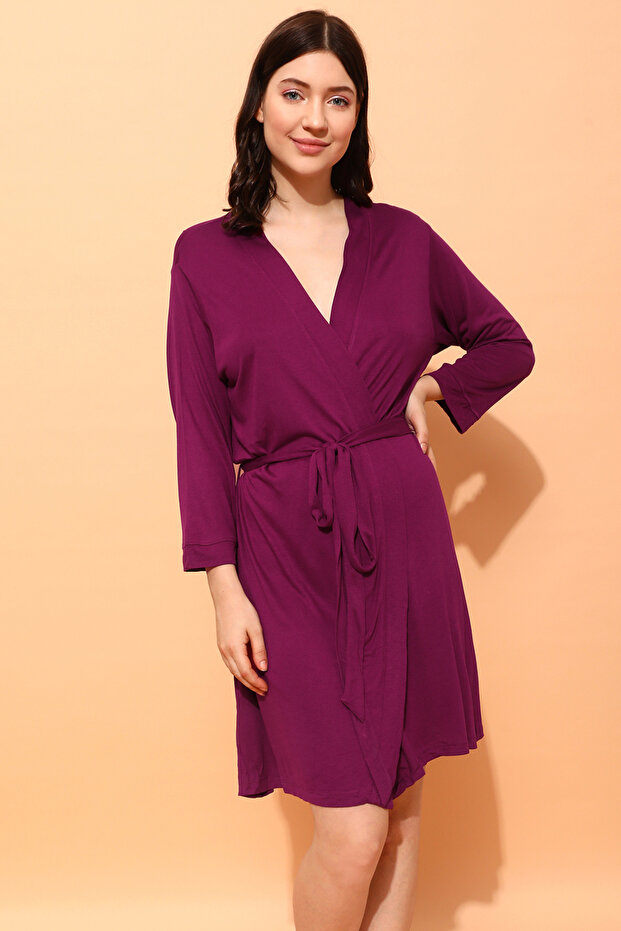 Chic Basic Robe in Wine color- Viscose - 1