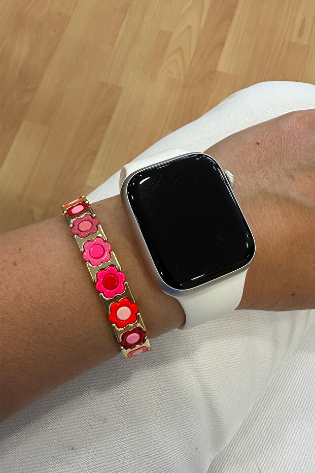 Flower Pattern Row Special Series Rubber Bracelet - 3