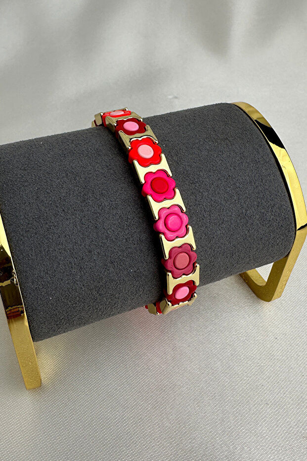 Flower Pattern Row Special Series Rubber Bracelet - 4
