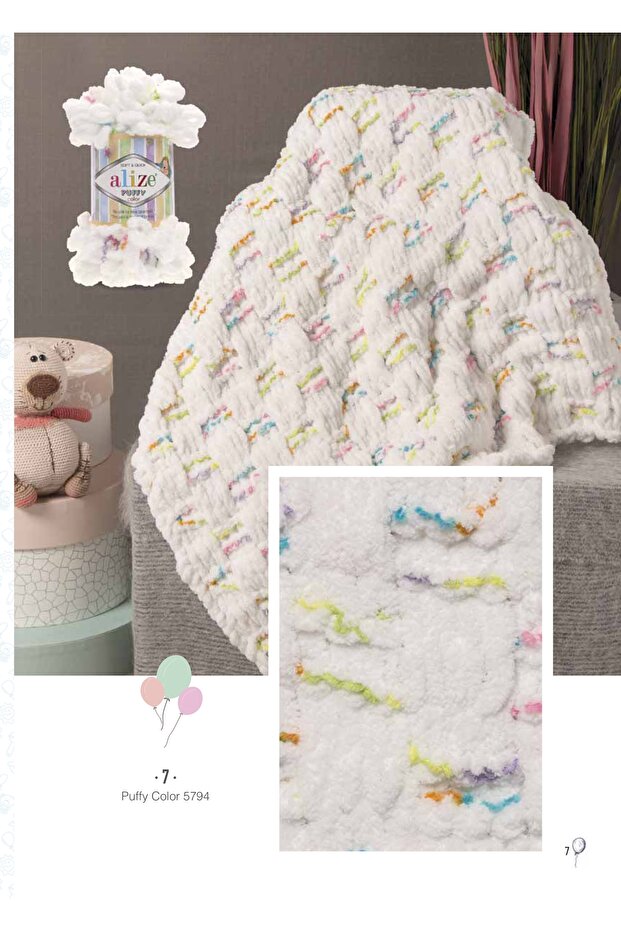 Puffy 5’li Paket El Örgü İpi - Şişsiz – 100g x 5 Adet – Renk No: 87 - Koyu Gri - 5